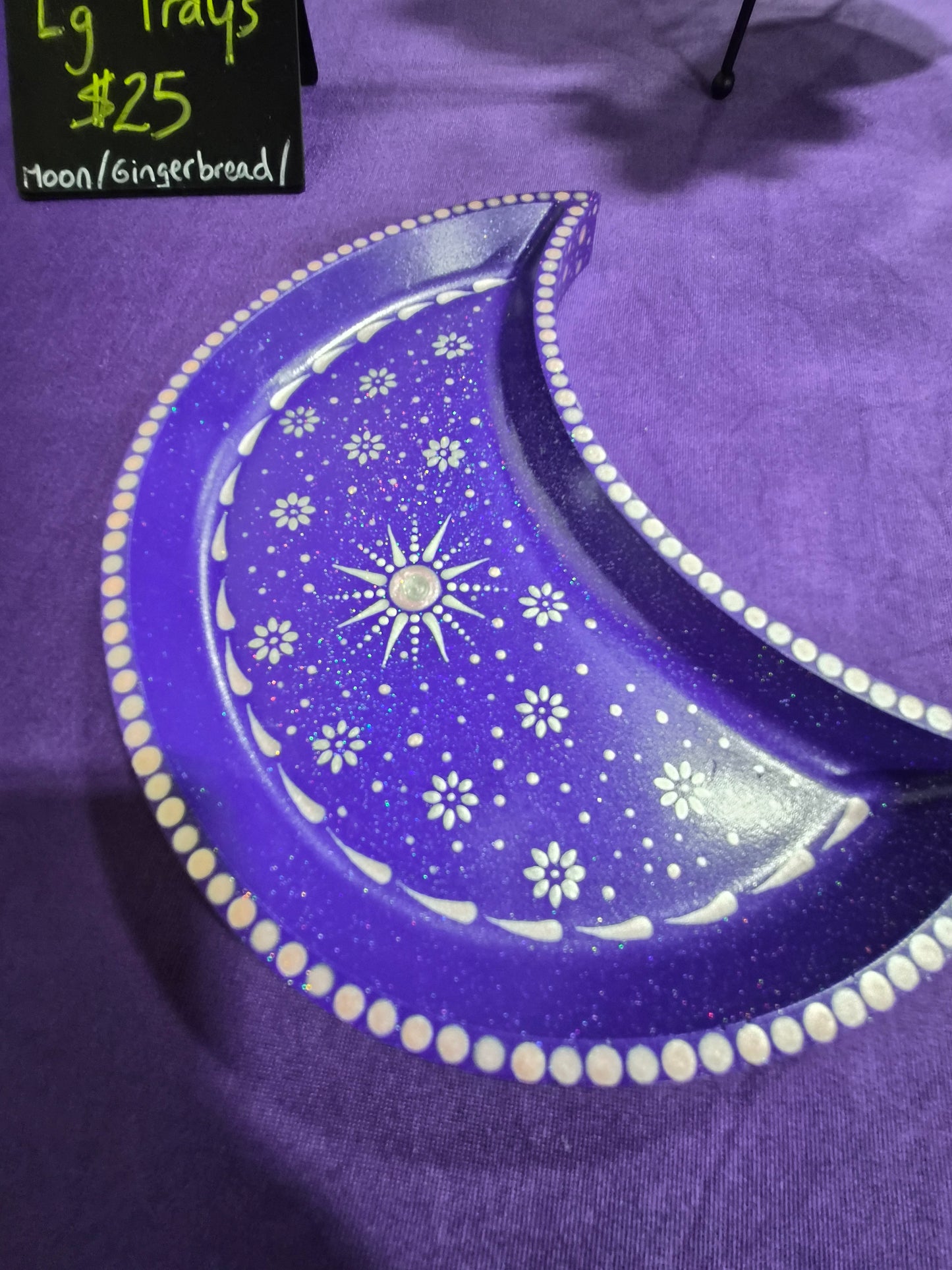 Large Moon Tray: purple, silver, rose pink