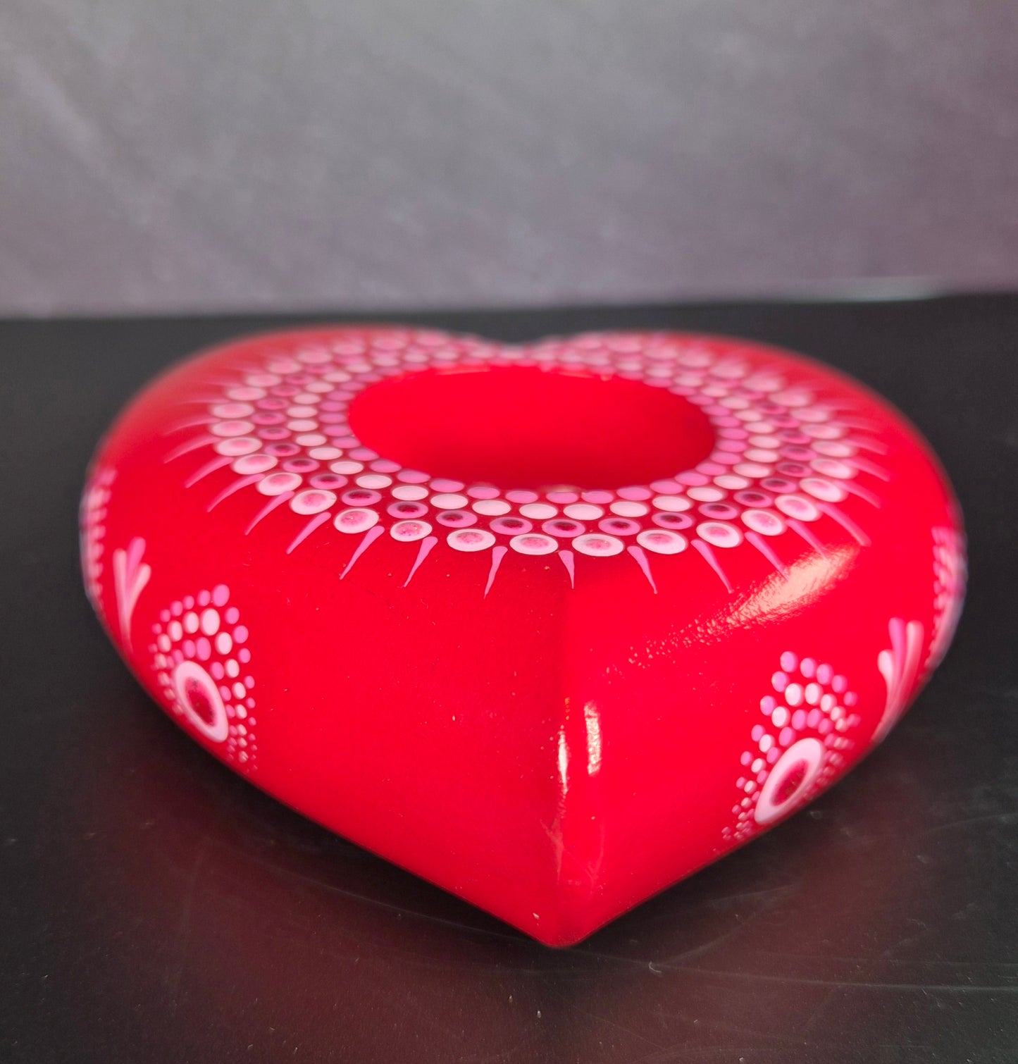 Heart-shaped candleholder - red and pink (Copy)