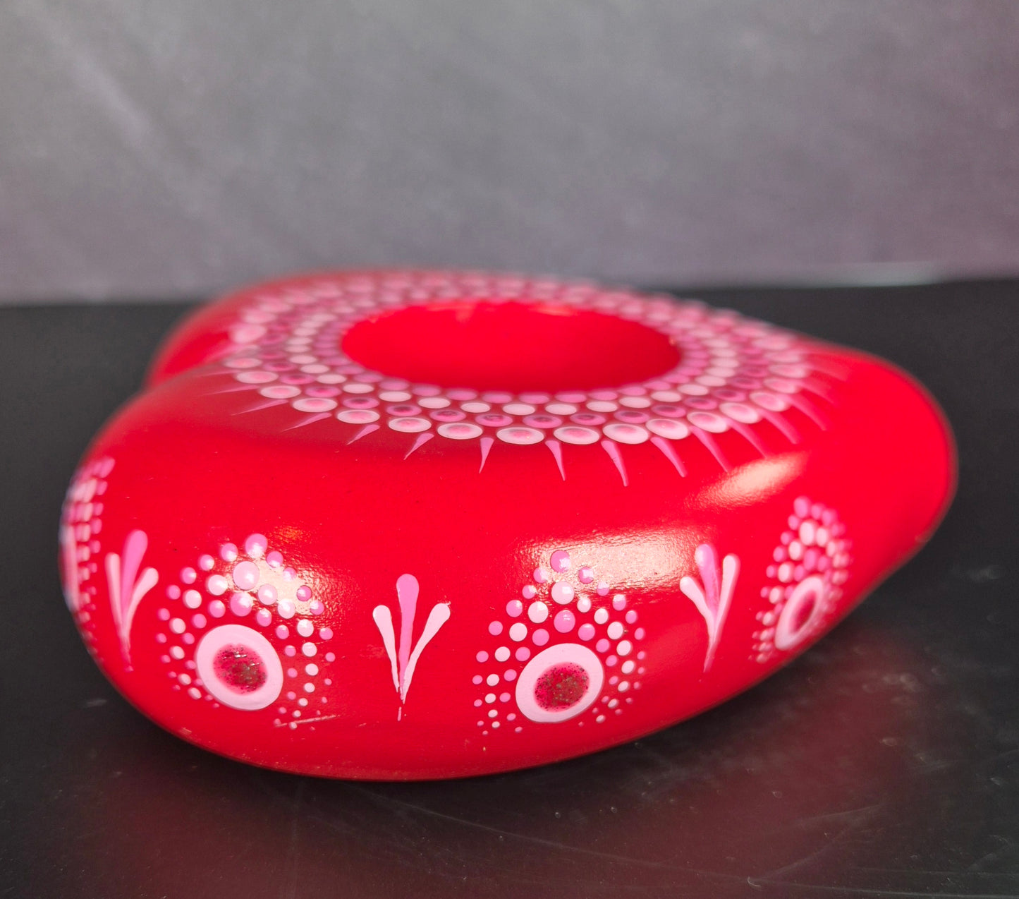 Heart-shaped candleholder - red and pink (Copy)
