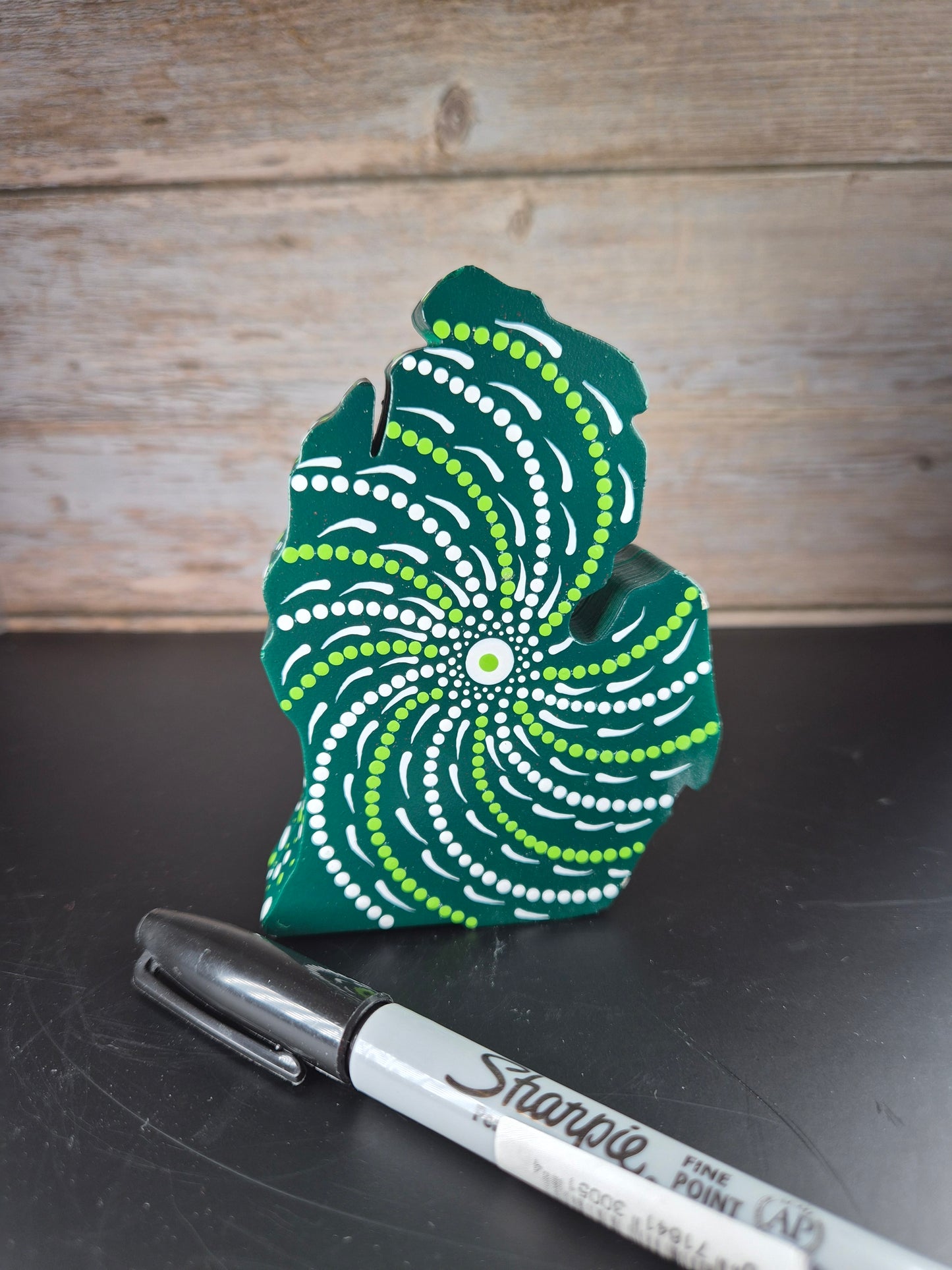 Michigan Hand Art: Green & White / MSU Spartan Michigan Hand