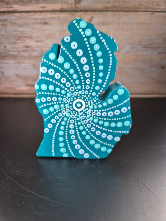 Teal & White Michigan Hand - Lake lovers unite!