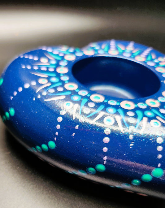 Candleholder: Dark Blue Heart-shaped