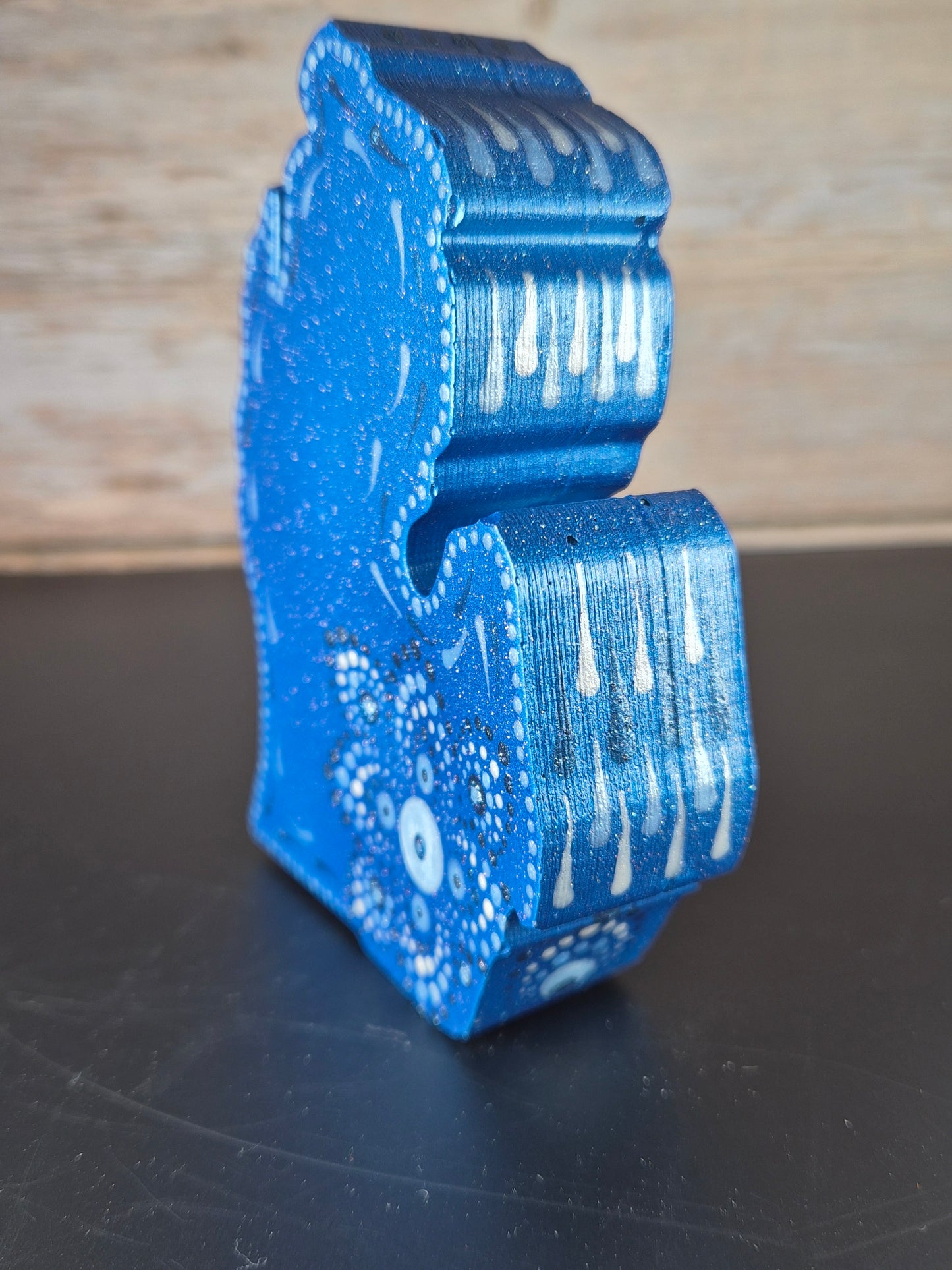 Metallic Blue & Silver Michigan Hand