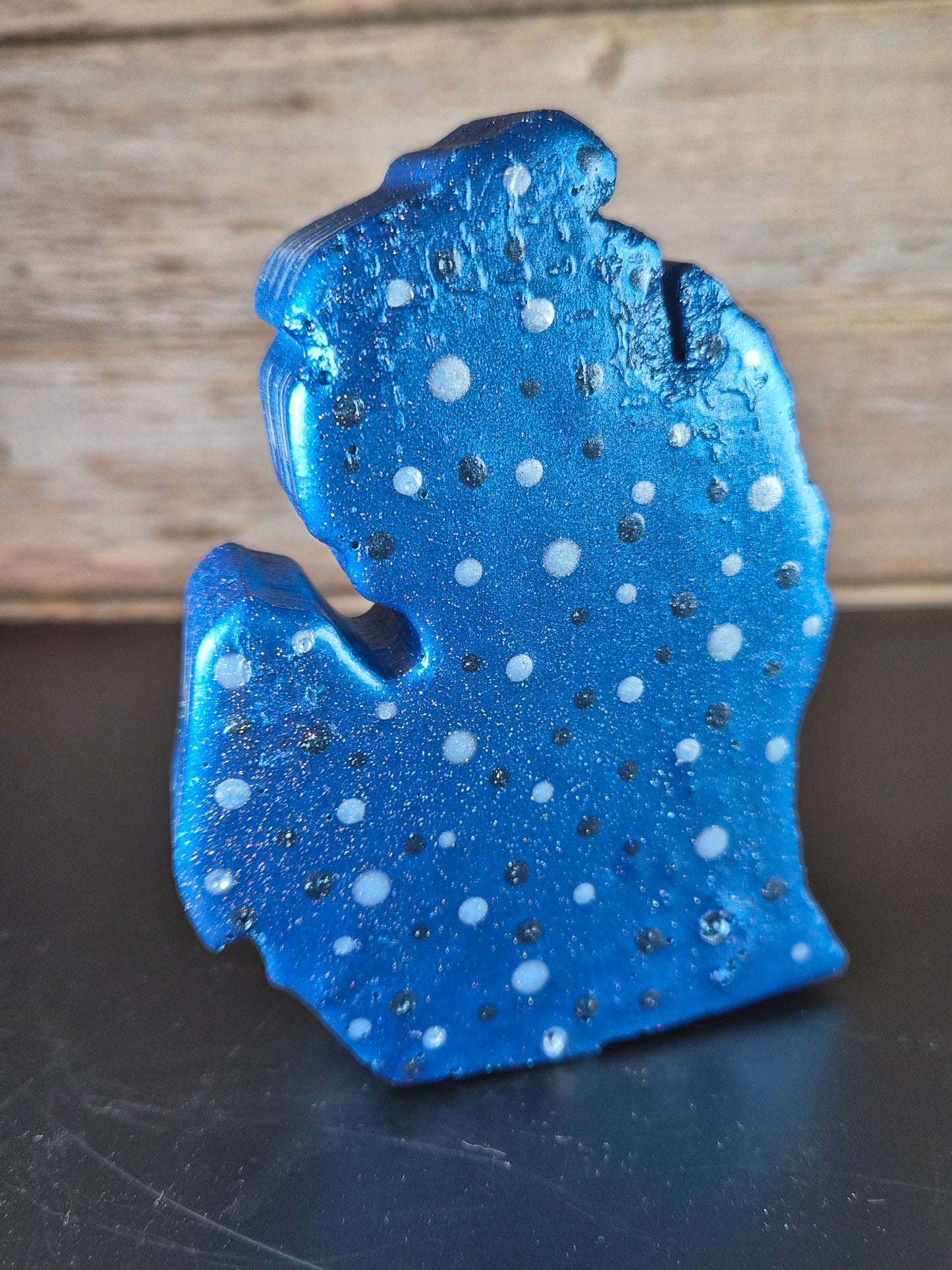 Metallic Blue & Silver Michigan Hand