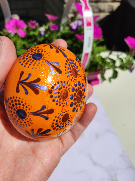 Globe Stone: Sparkly Orange and Copper