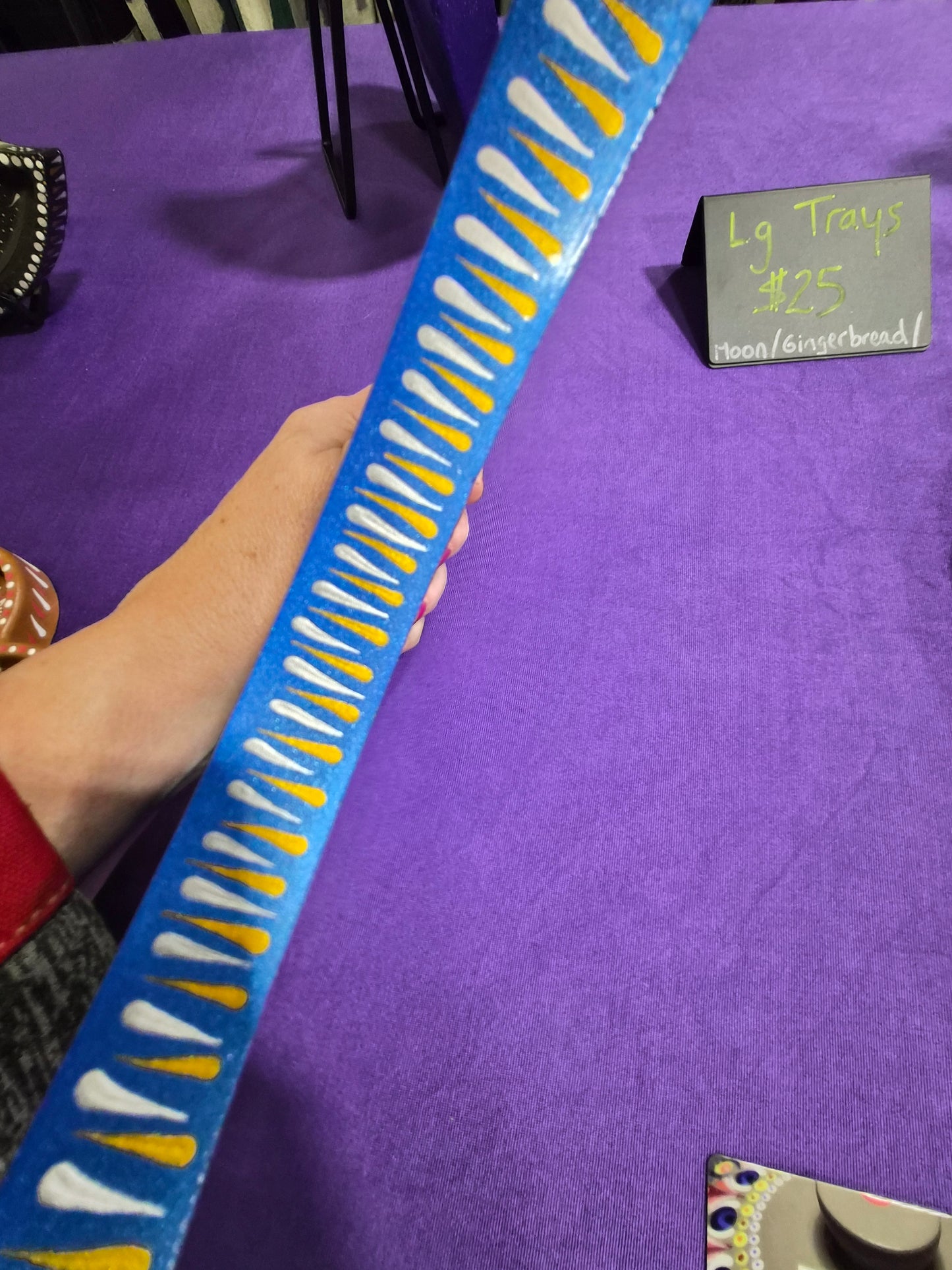 Moon Tray: Royal blue, gold, silver