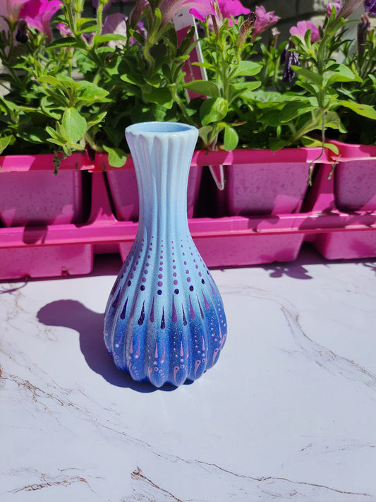 Small Vase: Sky Blue and Indigo