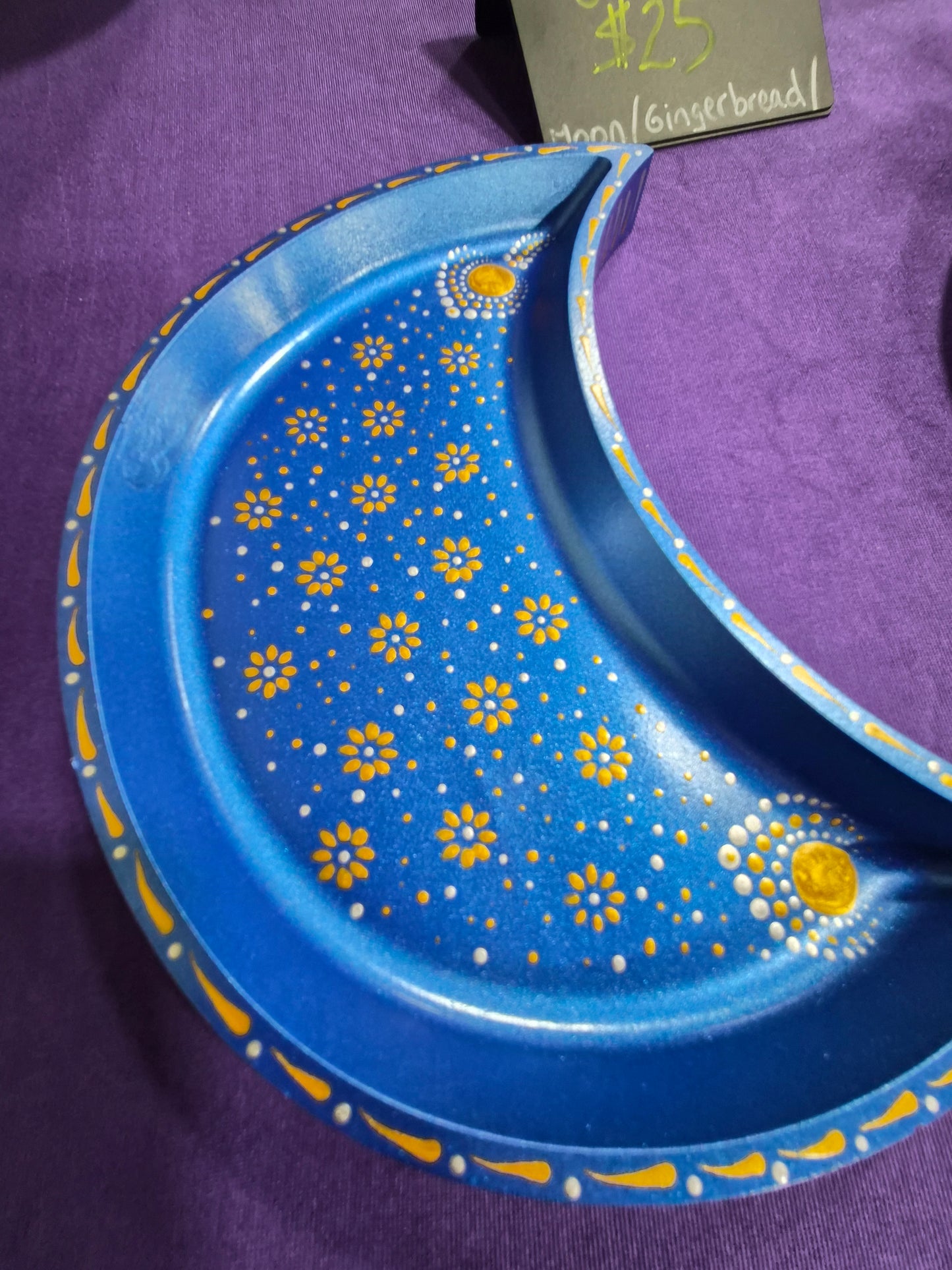 Moon Tray: Royal blue, gold, silver