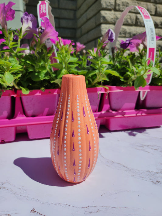 Small Vase: Coral & Lavender