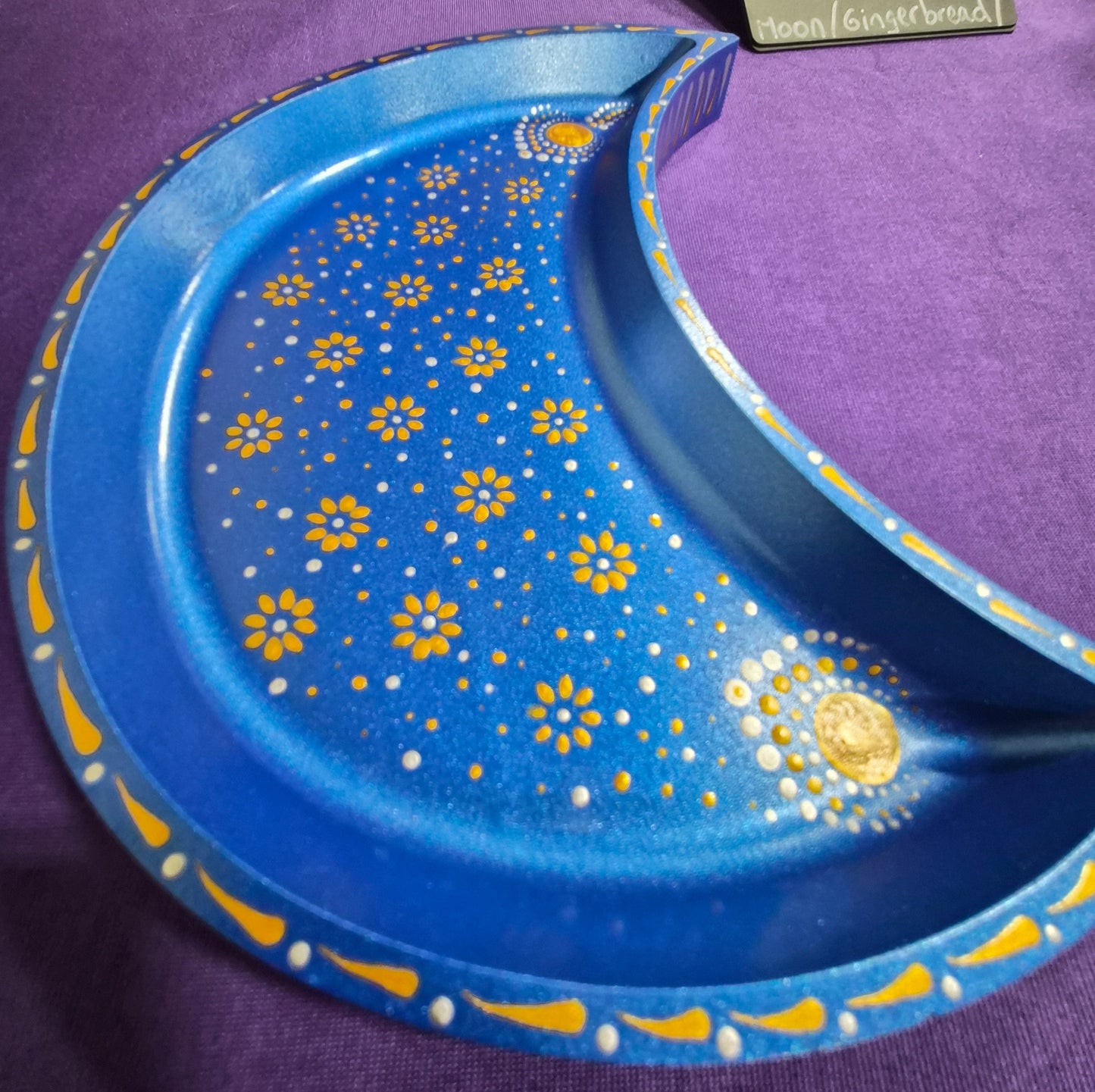 Moon Tray: Royal blue, gold, silver