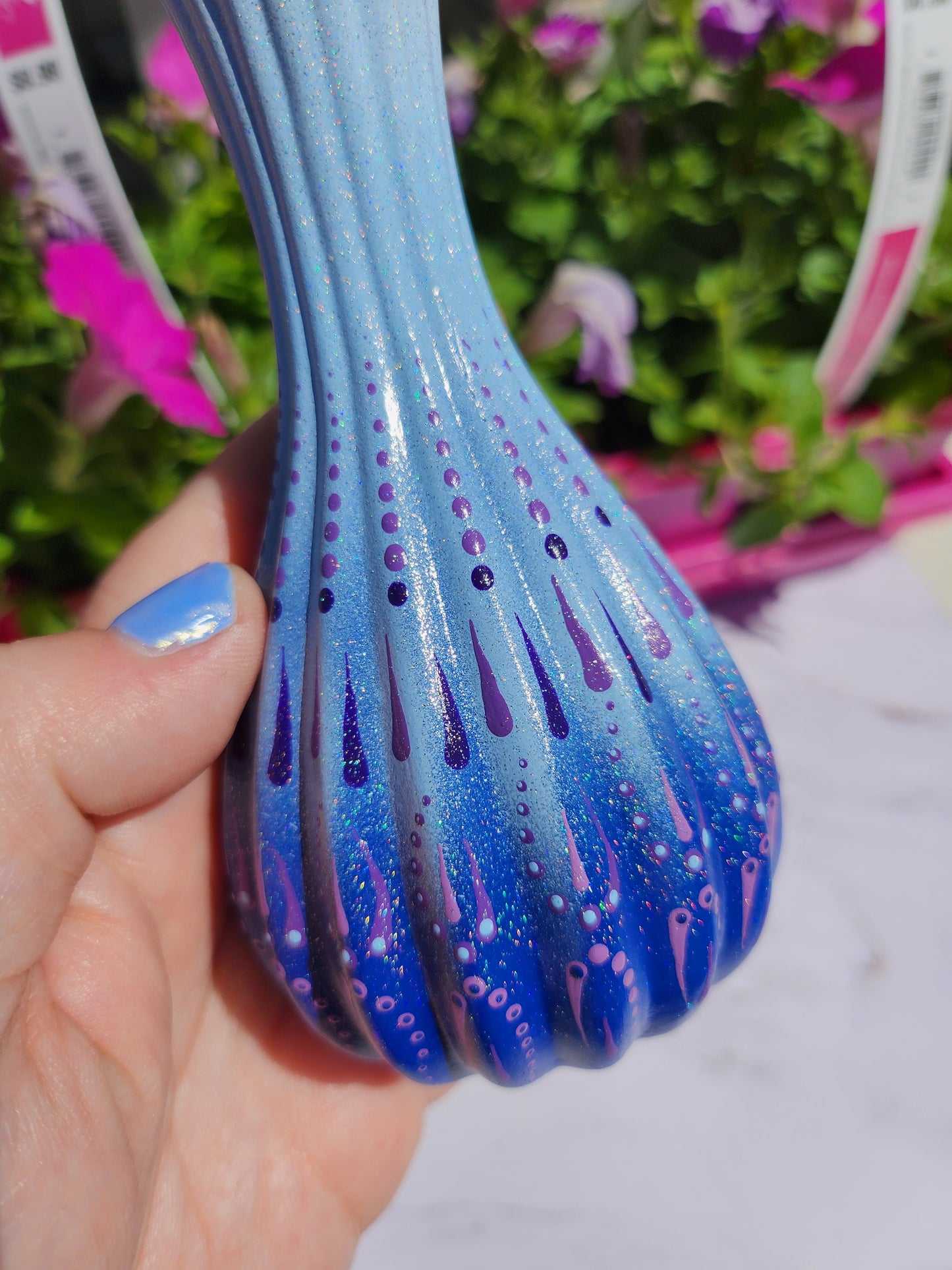 Small Vase: Sky Blue and Indigo